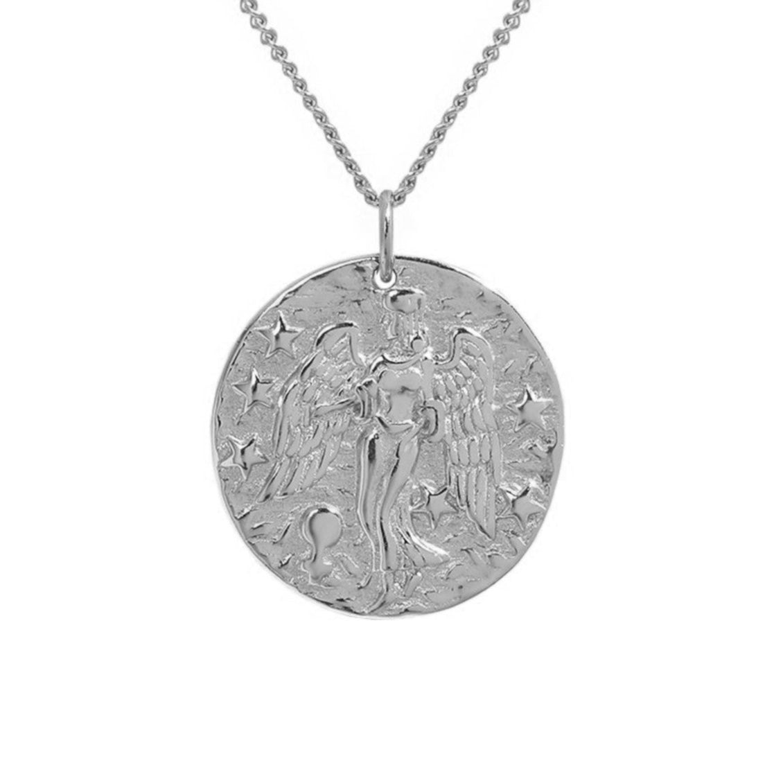 Collier signe Vierge en finition argentée, design raffiné et élégant. Idée cadeau femme ou ado.